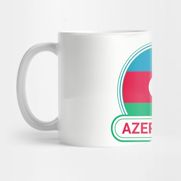 Azerbaijan Country Badge - Azerbaijan Flag by Yesteeyear